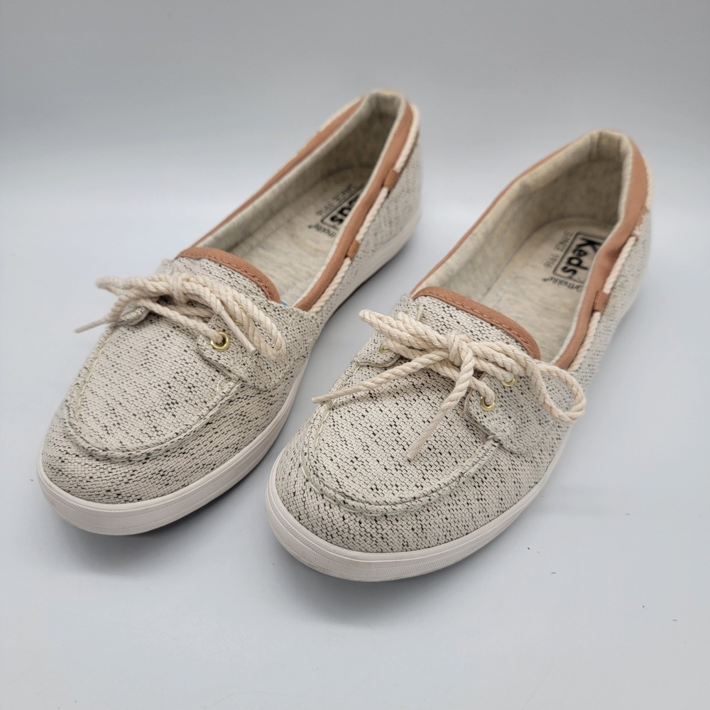 Keds Womens Sz 6.5 Glimmer Salt Pepper Fashion Sneaker Boat Shoe Ortholite